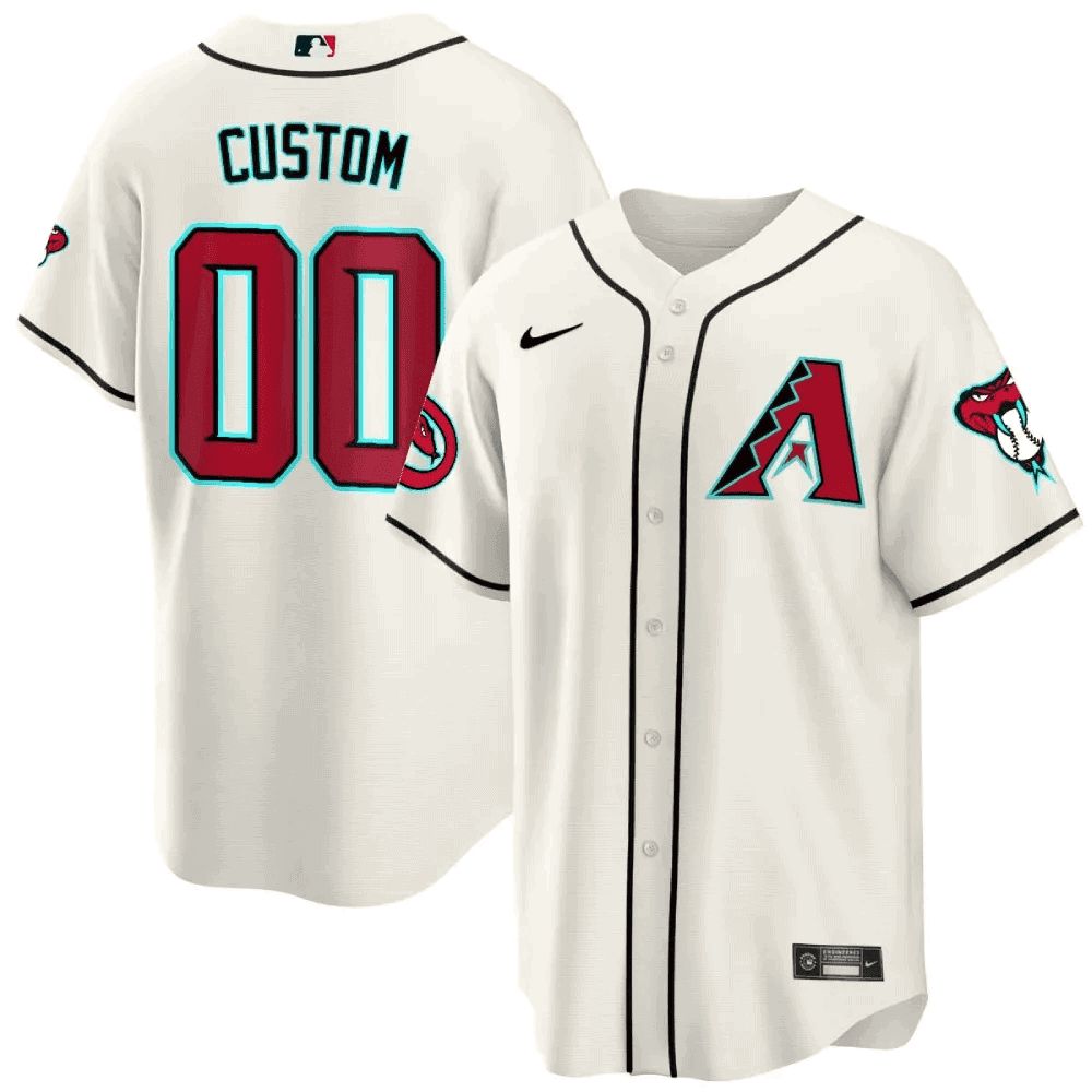 Men Arizona Diamondback Cream Nike 2024 Cool Base Custom MLB Jersey